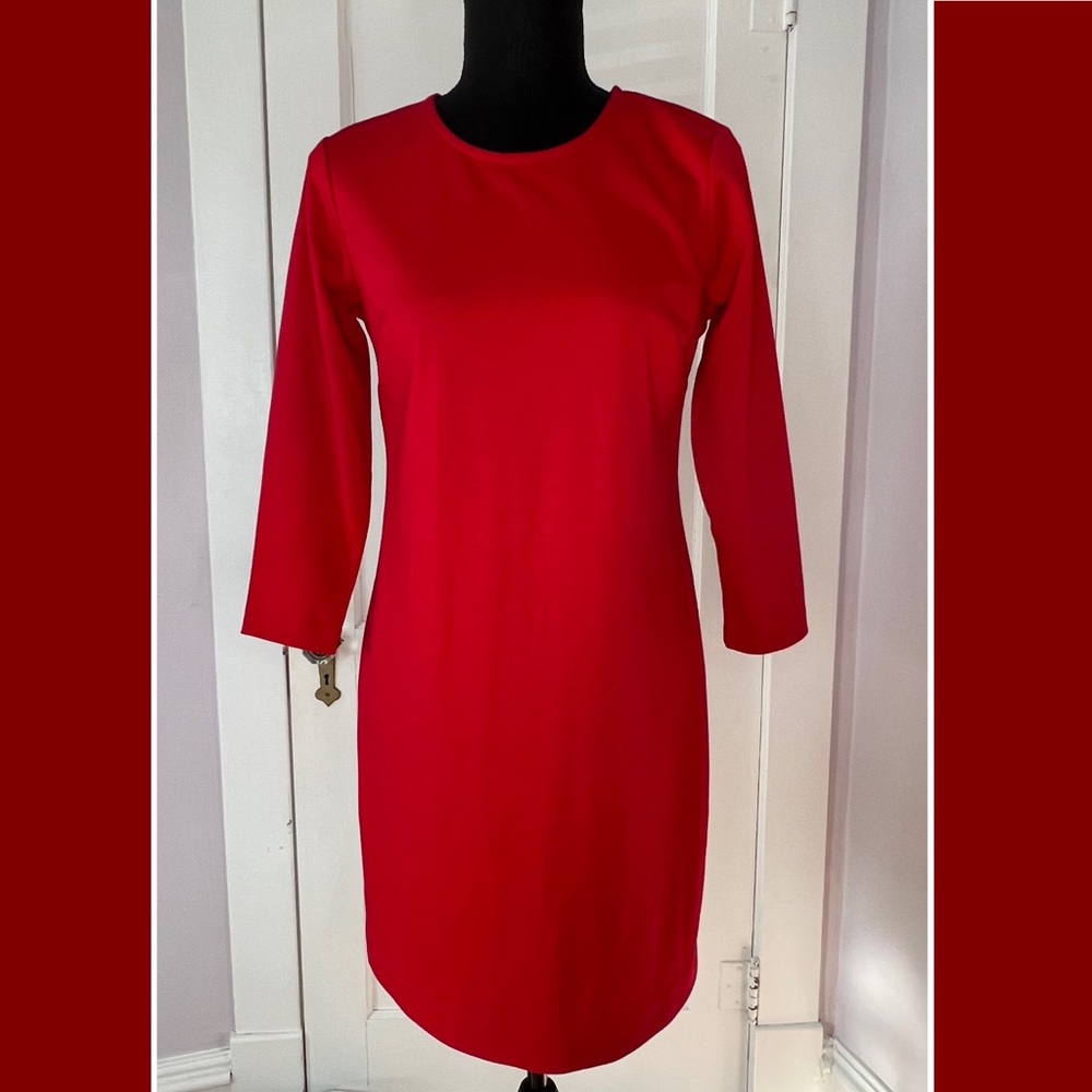 Ann Taylor Red Fitted Knit Dress, 2P